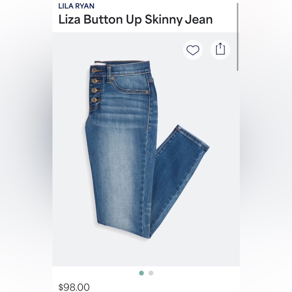 LILA RYAN Denim - LILA RYAN Liza Button Up Skinny Jeans Size 30